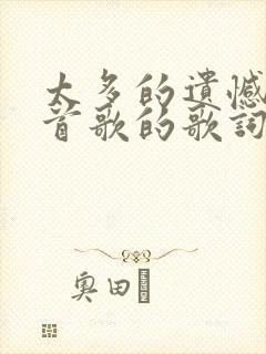 太多的遗憾是哪首歌的歌词