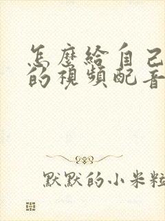 怎么给自己录制的视频配音