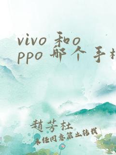 vivo 和oppo 哪个手机好