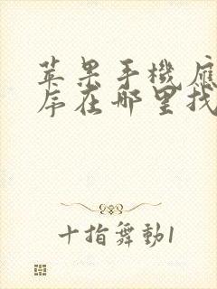 苹果手机应用程序在哪里找