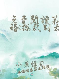 免费阅读第一宠婚:总裁别太坏