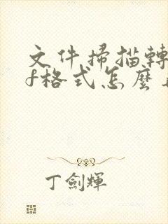 文件扫描转pdf格式怎么弄出来