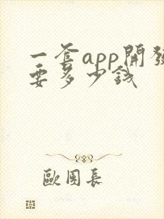 一套app开发要多少钱