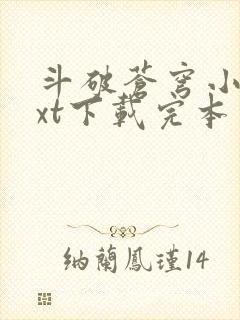 斗破苍穹小说txt下载完本