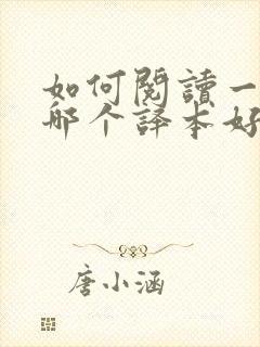 如何阅读一本书哪个译本好