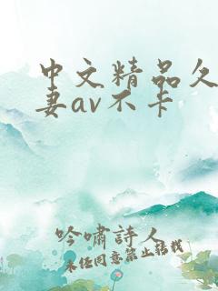 中文精品久久人妻av不卡