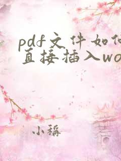 pdf文件如何直接插入word
