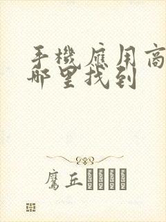 手机应用商店在哪里找到