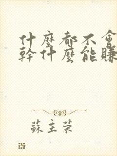 什么都不会在家干什么能赚钱