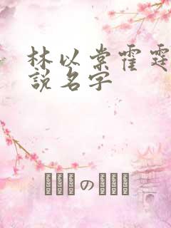 林以棠霍霆琛小说名字