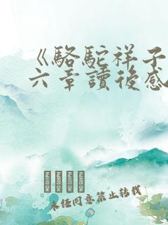 《骆驼祥子》第六章读后感