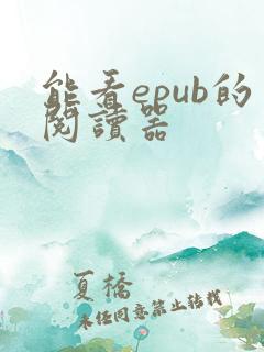 能看epub的阅读器