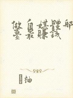 做自媒体哪个平台最赚钱