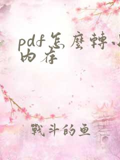 pdf怎么转小内存