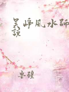 吴峥风水师的小说