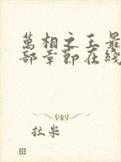 万相之王最新全部章节在线阅读