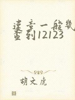 违章一般几天能查到12123