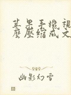 苹果手机视频怎么压缩成文件发送