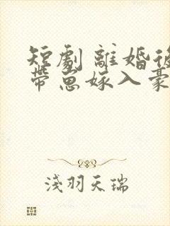 短剧 离婚后她带崽嫁入豪门
