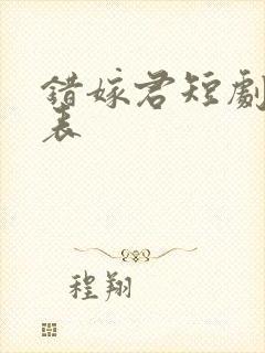 错嫁君短剧演员表