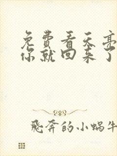 免费看天亮了,你就回来了