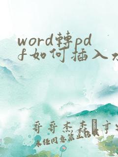 word转pdf如何插入水印