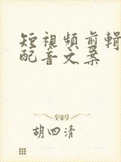 短视频剪辑解说配音文案