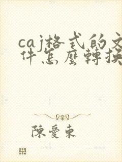 caj格式的文件怎么转换成pdf