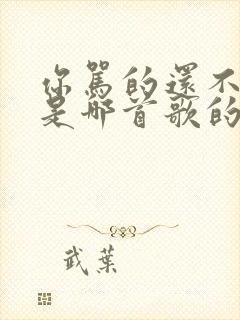 你骂的还不够吗是哪首歌的歌词