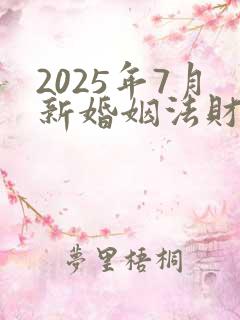 2025年7月新婚姻法财产分割