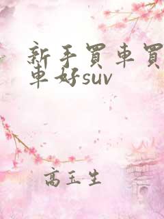 新手买车买什么车好suv