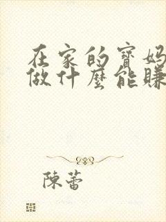 在家的宝妈在家做什么能赚钱快