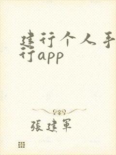 建行个人手机银行app