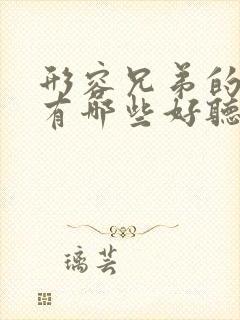 形容兄弟的歌曲有哪些好听