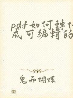 pdf如何转化成可编辑的word文档