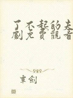 了不起的夫人短剧免费观看全集高清