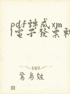 pdf转成xml电子发票软件