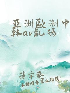 亚洲欧洲中文日韩av乱码