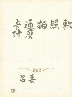 卡通拍照软件叫什么