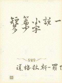 短篇小说一般有多少字