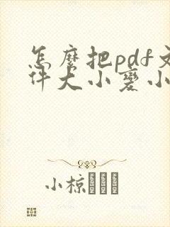 怎么把pdf文件大小变小