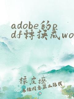 adobe的pdf转换成word