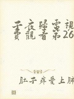 子夜归电视剧免费观看第26集