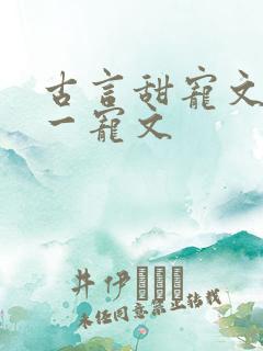 古言甜宠文一对一宠文