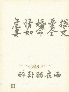 危情婚爱总裁宠妻如命全文阅读