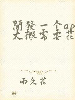 开发一个app大概需要花多少钱