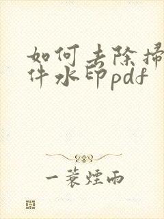 如何去除扫描文件水印pdf