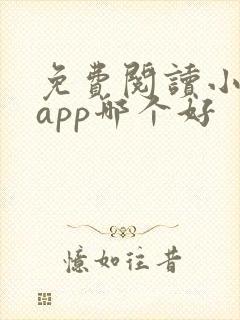 免费阅读小说的app哪个好