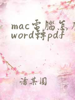 mac电脑怎么word转pdf