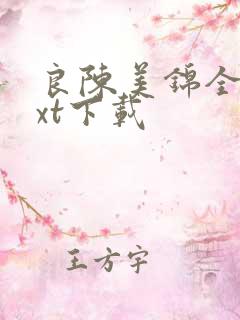 良陈美锦全本txt下载